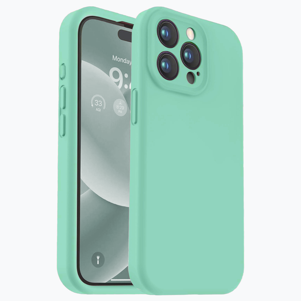 Carcasa Silicona Soft Para iPhone 15 Pro Max Verde Menta