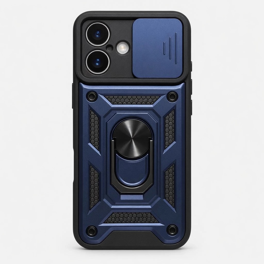 Carcasa Armor Para iPhone 16 Azul Carcasa vista 2