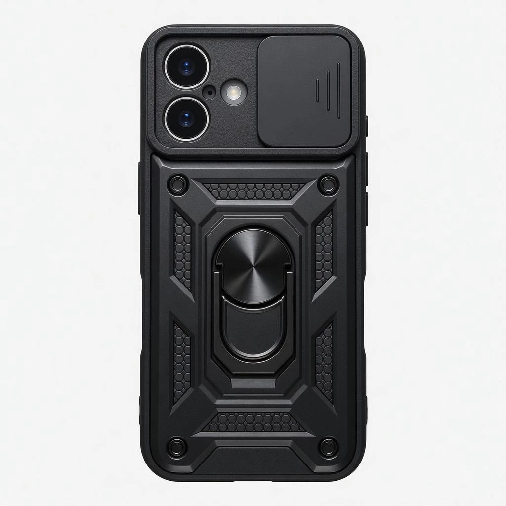 Carcasa Armor Para iPhone 16 Negro Carcasa vista 2