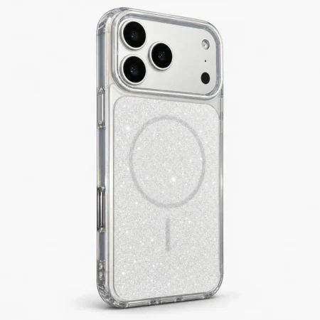 Carcasa Magsafe Brillo iPhone 17 Pro Max Plateado Carcasa