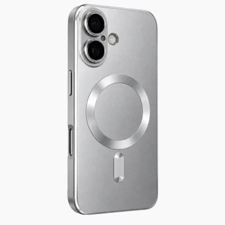 Carcasa MagSafe Metallic iPhone 16 Plateado Carcasa