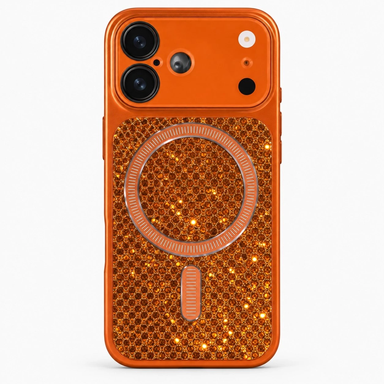 Carcasa Magsafe Shine iPhone 17 Naranjo Carcasa vista 2