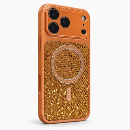 Carcasa Magsafe Shine iPhone 17 Pro Max Naranjo Carcasa