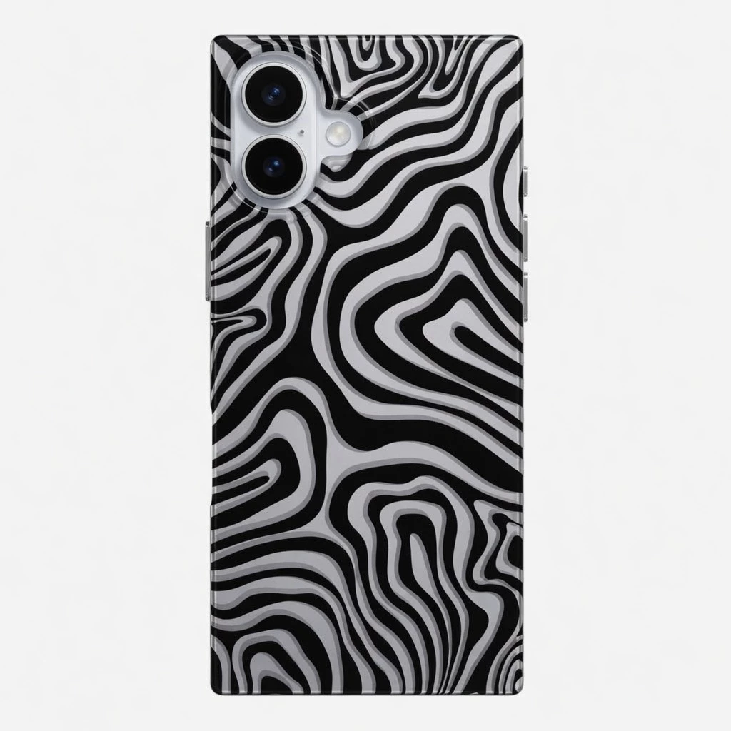 Carcasa TPU Square iPhone 16 Cebra Carcasa vista 2