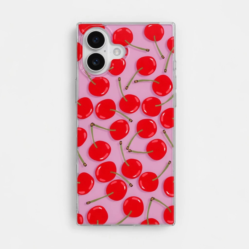 Carcasa TPU Square iPhone 16 Cereza Carcasa vista 2