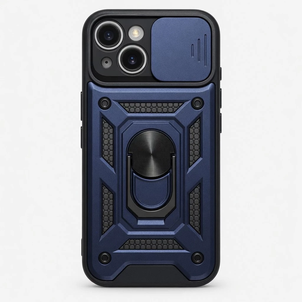 Carcasa Armor Para iPhone 15 Azul Carcasa vista 2
