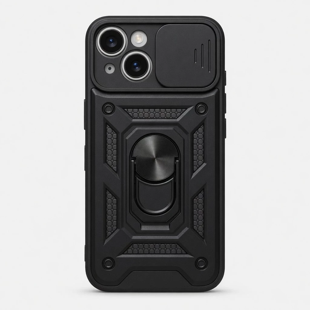 Carcasa Armor Para iPhone 15 Negro Carcasa vista 2