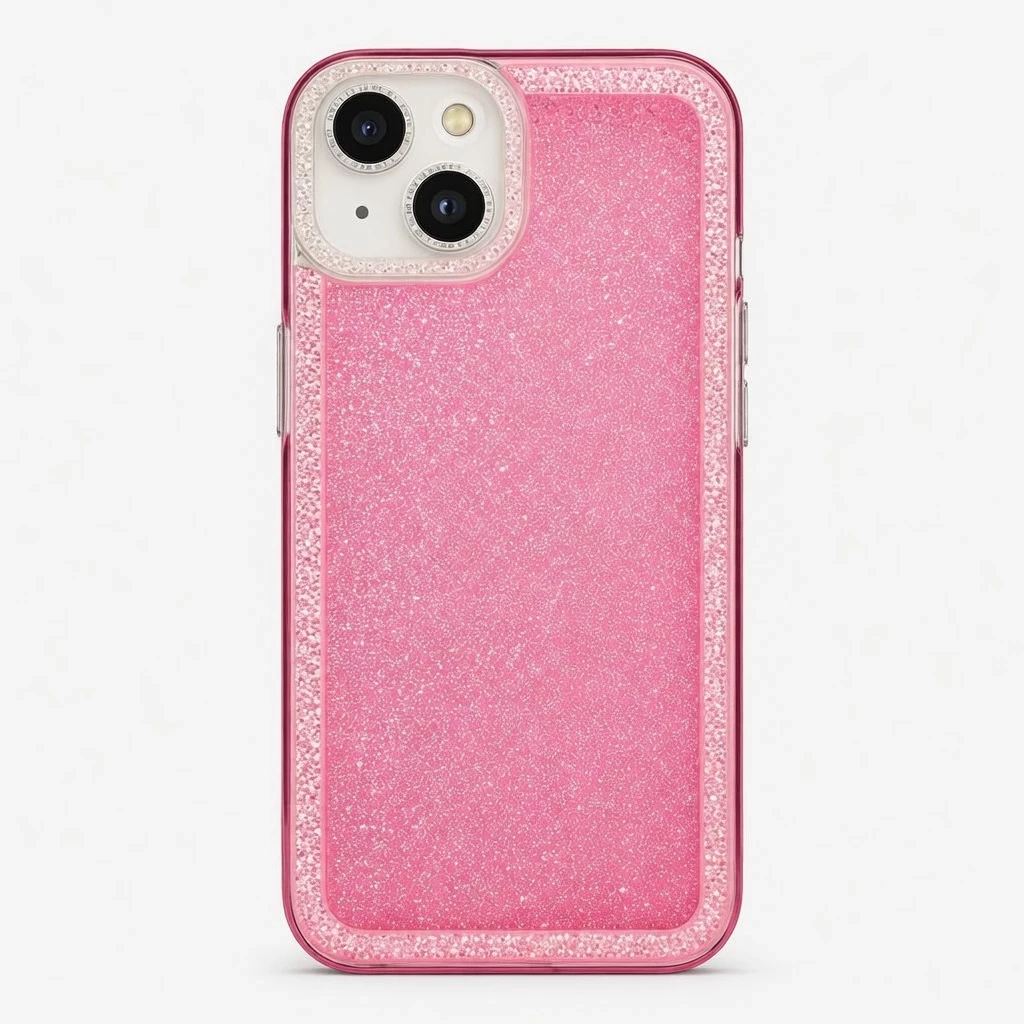 Carcasa Brillos iPhone 13 / 14 Rosado Carcasa vista 2