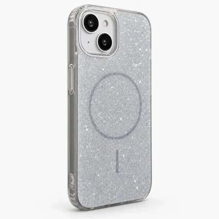 Carcasa Magsafe Brillo iPhone 15 Plateado Carcasa