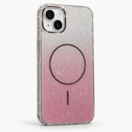 Carcasa Magsafe Brillo iPhone 15 Rosado Carcasa