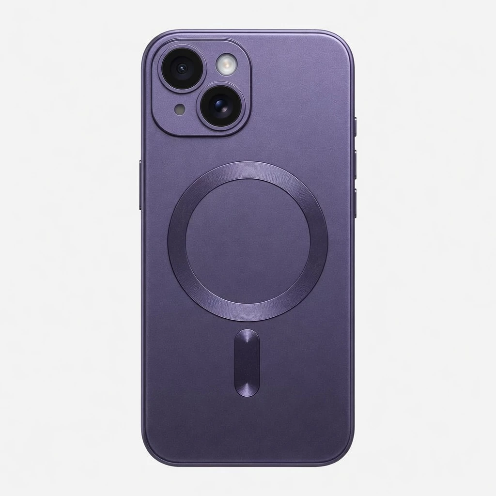 Carcasa MagSafe Metallic iPhone 15 Morado Carcasa vista 2