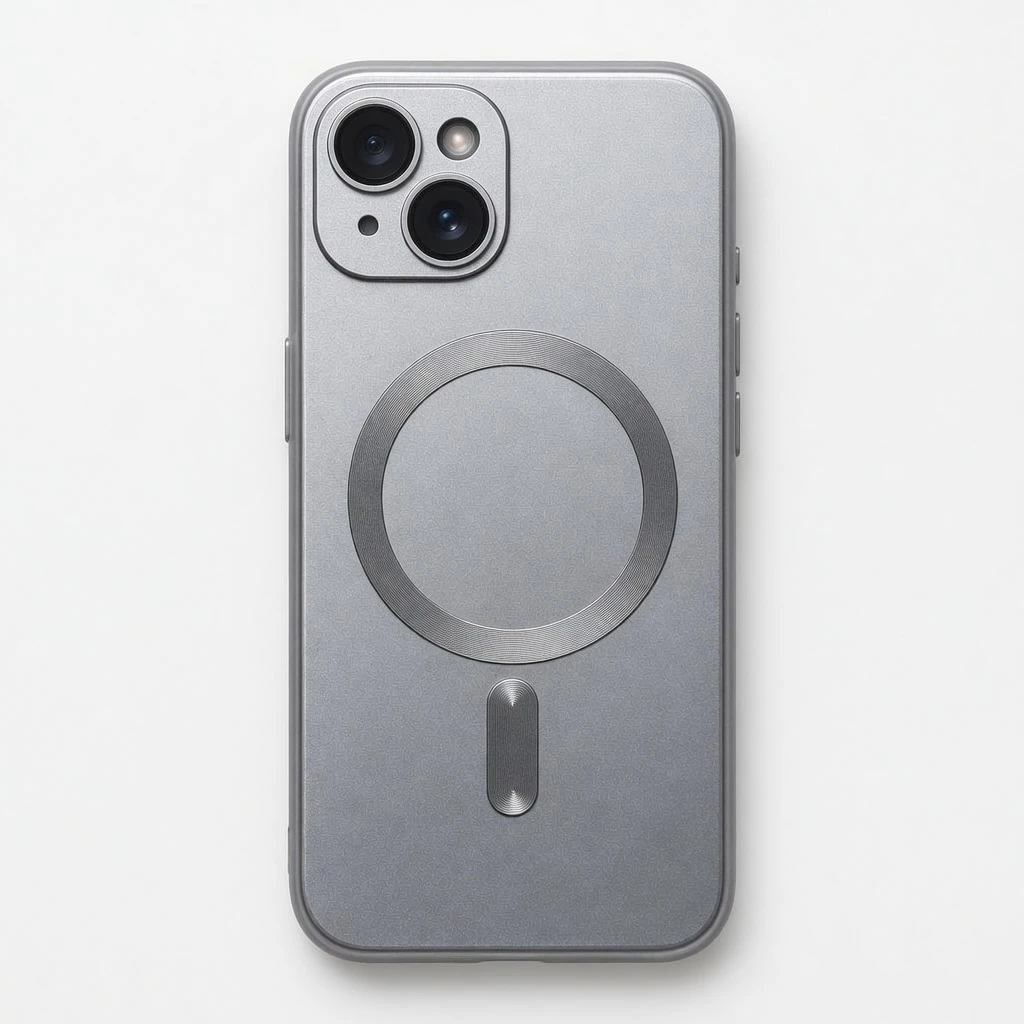 Carcasa MagSafe Metallic iPhone 15 Plateado Carcasa vista 2