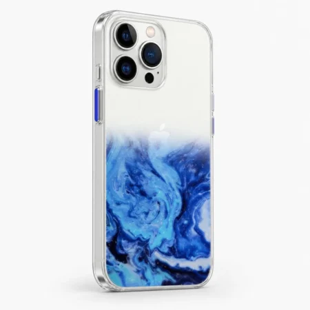 Carcasa Silicona Glitter iPhone 13 Pro Azul Carcasa