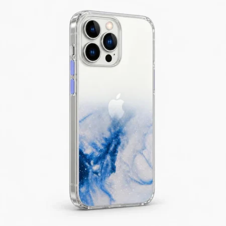Carcasa Silicona Glitter iPhone 13 Pro Celeste Carcasa