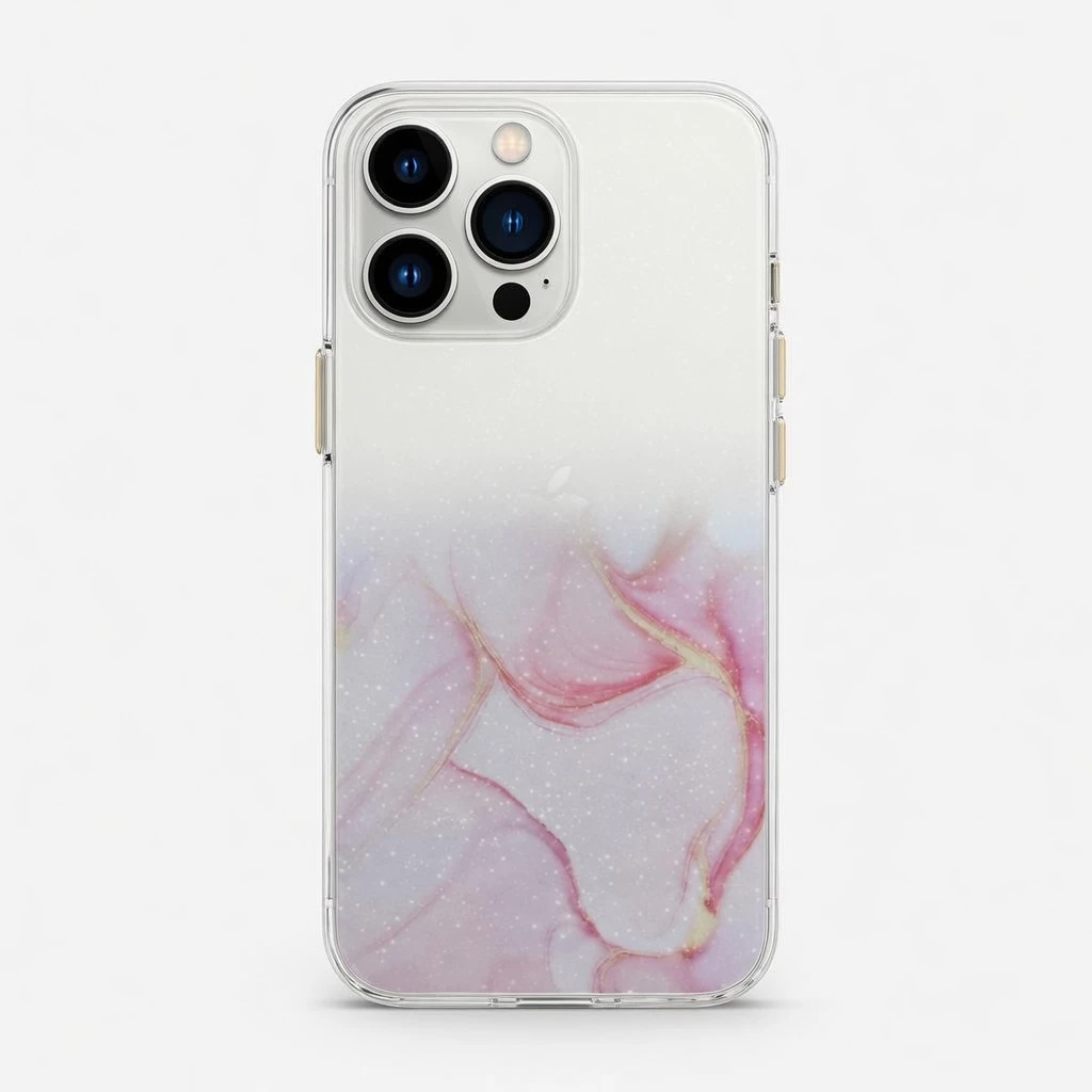 Carcasa Silicona Glitter iPhone 13 Pro Rosa Carcasa vista 2