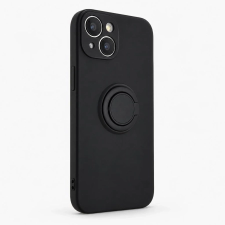 Carcasa Silicona Ring /Soporte para iPhone 13 / 14 Negro Carcasa