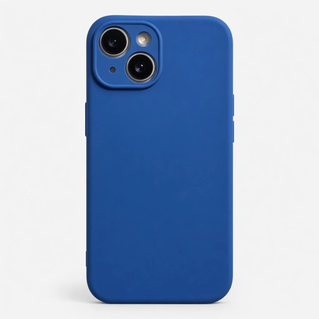 Carcasa Silicona Soft Para iPhone 15 Azul Carcasa vista 2
