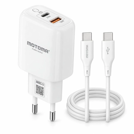 Cargador Duo USB/C + Cable Tipo C a C Motomo PD010 Cargador