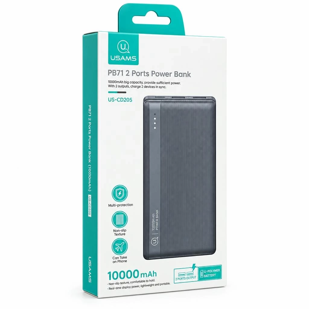 Power Bank 10.000 mah 2 Puertos PB71 Batería Portátil vista 2